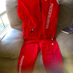 Mens Rocawear red sweat suit